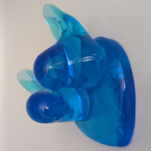 Large Leo Ward 1991 Signed Double Bluebird Blue Birds Happiness Glass Figurine - Picture 15 of 16